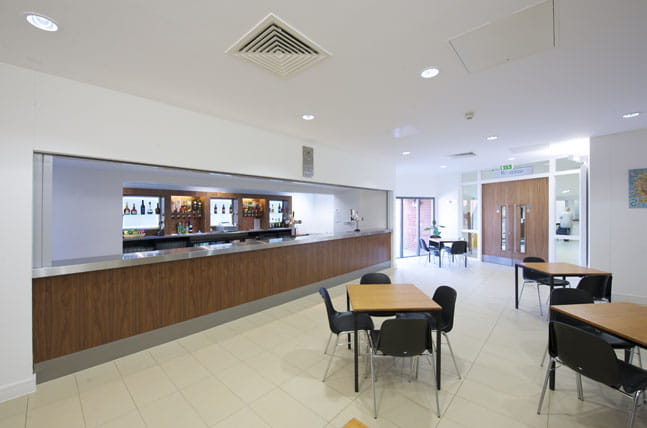 Didcot Civic Centre Refurbishment interior dining hall