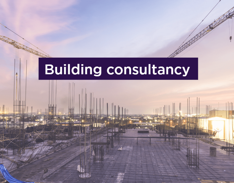 Building site with 'Building Consultancy' text overlay