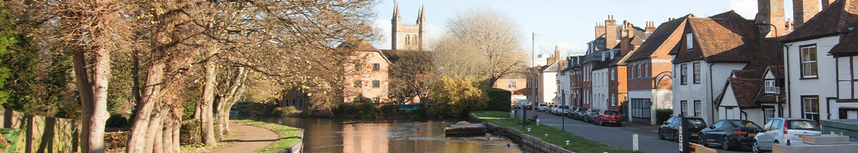 Views from the lock in Newbury, West Berkshire.