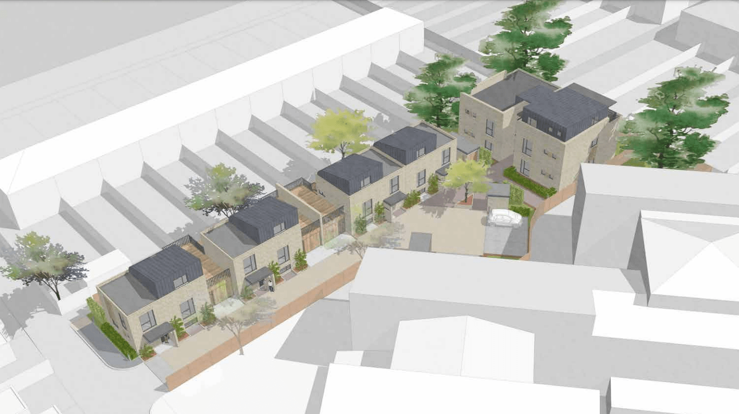 Architectural rendering of future residential buildings at Malta Road, Cambridge