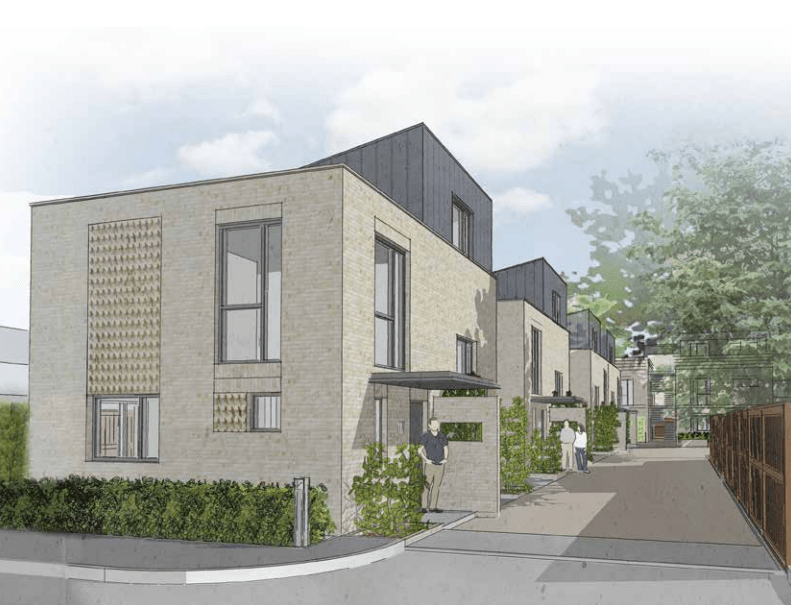 Architectural rendering of future residential buildings at Malta Road, Cambridge
