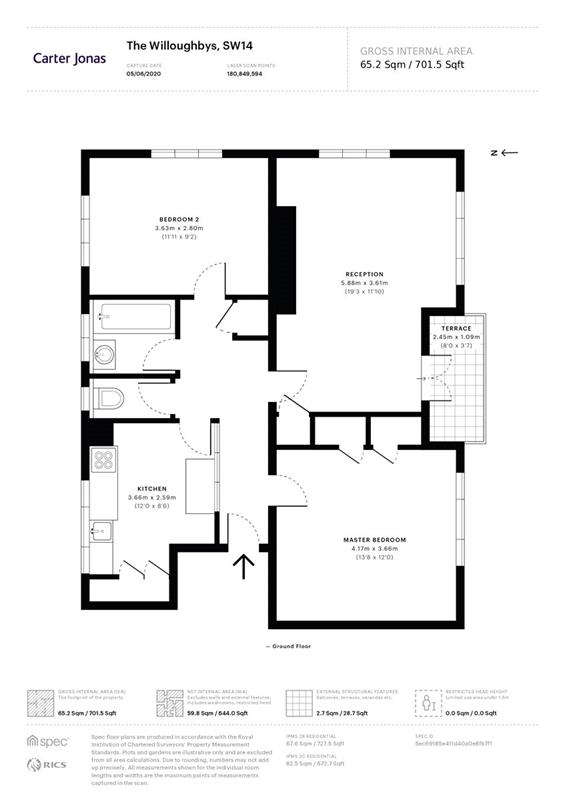 2 bedroom flat, The Willoughbys, London SW14