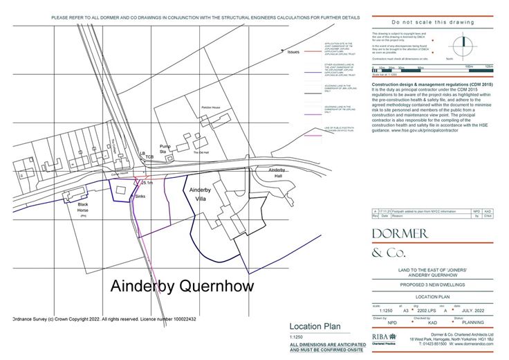  bedroom development plot, Land To The South Of The B6267, Ainderby Quernhow YO7 - Sold STC