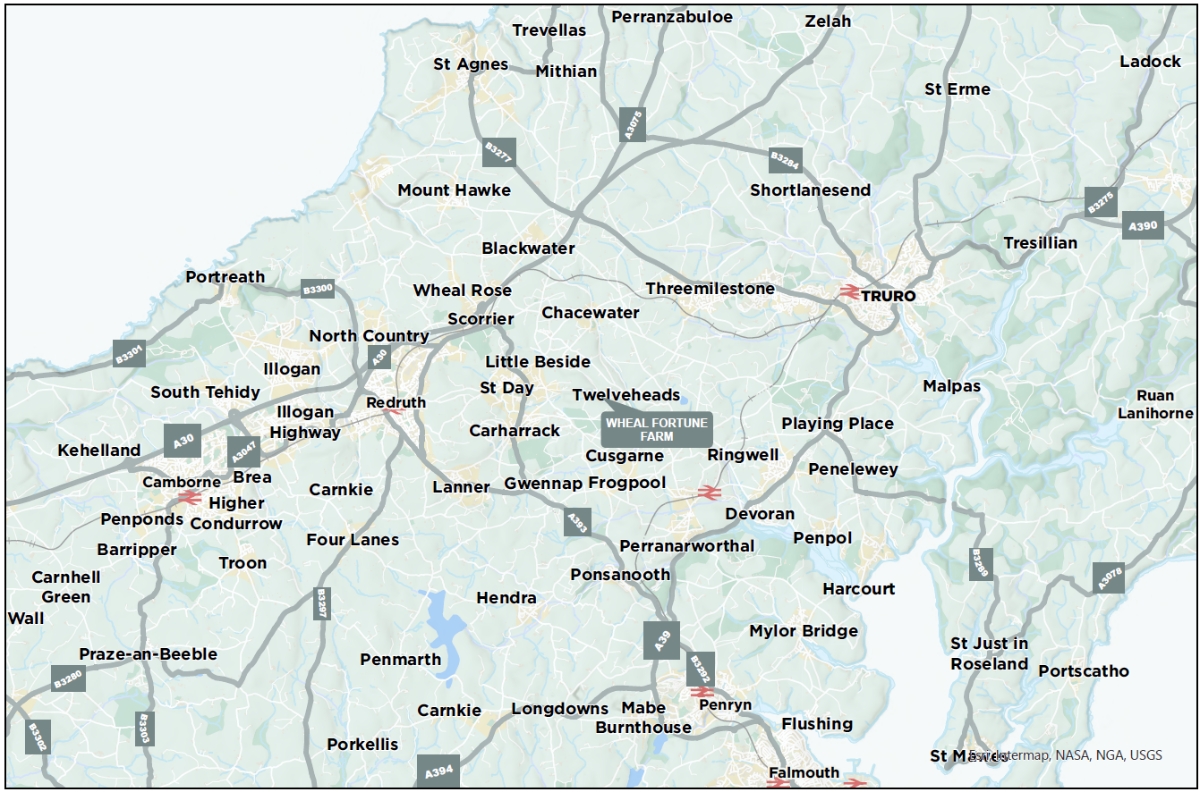 3.2 acres Farm, Hale Mills, Twelveheads TR4 - Available